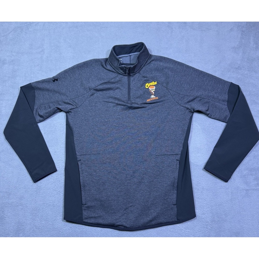 Under Armour Pullover Mens M ColdGear 1/4 Zip Chester Cheetah Cheetos MacnCheese